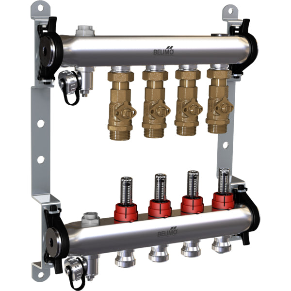 Belimo Manifold 4 x Zone Valves 24VAC/DC 75s 2-10V 1Nm IP40 EM-ECQ-04F/CQ24A-SR