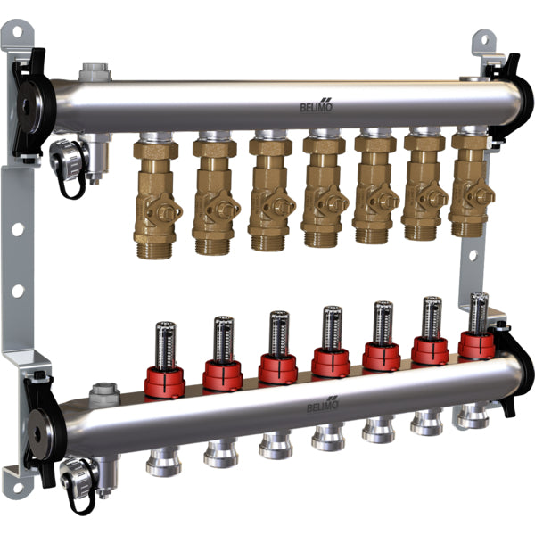 Belimo Manifold 7 x Zone Valves 24VAC/DC 75s 2-10V 1Nm IP40 EM-ECQ-07F/CQ24A-SR