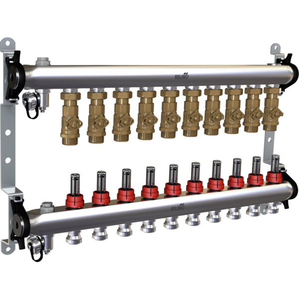 Belimo Manifold 10 x Zone Valves 24VAC/DC 75s 2/3-point 1Nm IP40 Terminal EM-ECQ-10F/CQ24A-T