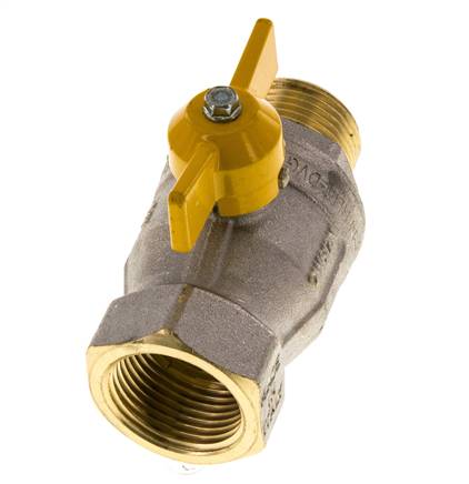 Male To Female R/Rp 1 inch Gas 2-Way Butterfly handle Brass Ball Valve