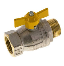 Male To Female R/Rp 1 inch Gas 2-Way Butterfly handle Brass Ball Valve