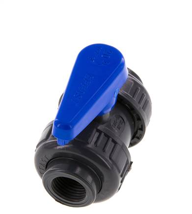PVC 2-way Ball Valve True Union Rp 1/2'' EPDM