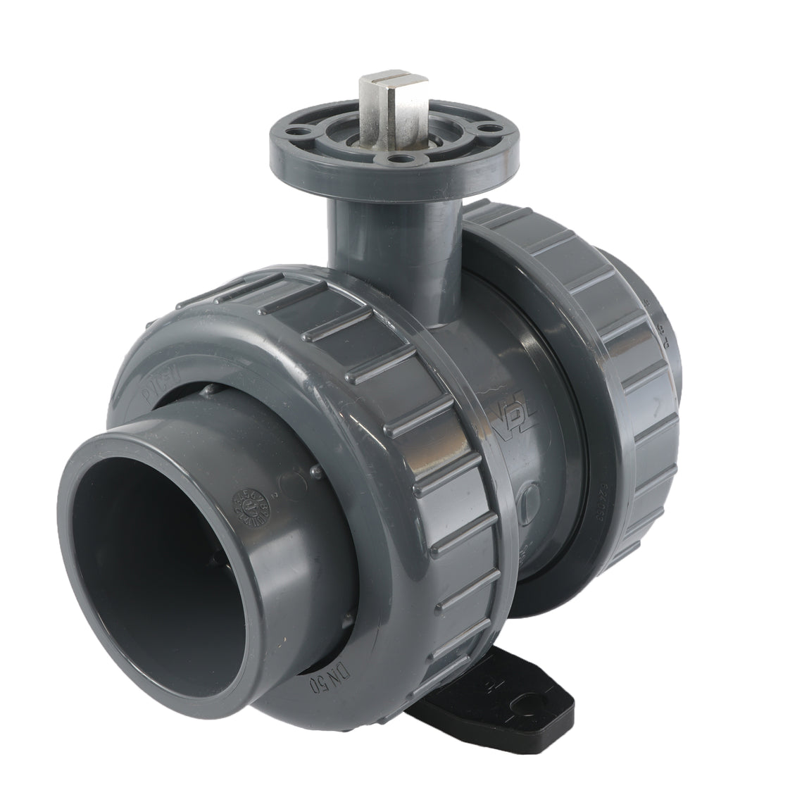 63mm 2-Way PVC Ball Valve ISO-Top Socket - 614 - VDL