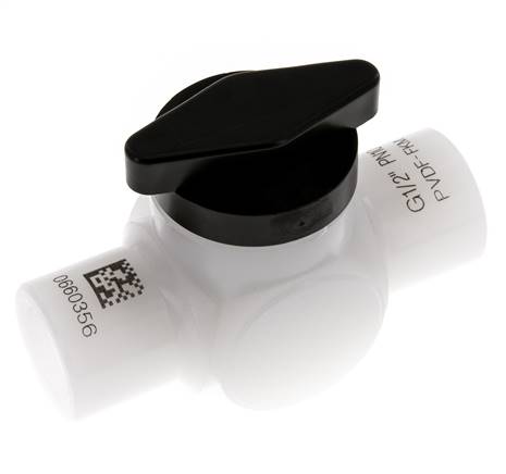 PVDF 2-way Ball Valve G 1/2'' FKM Vacuum