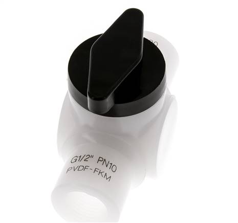 PVDF 2-way Ball Valve G 1/2'' FKM Vacuum