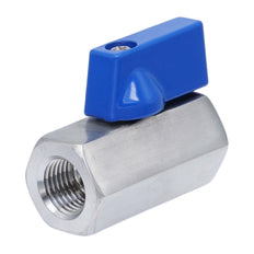 G 3/8'' F/F 2-Way Stainless Steel Mini Ball Valve 69 bar PTFE - TamesonPRO 1113-038-F