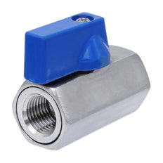 G 3/8'' F/F 2-Way Stainless Steel Mini Ball Valve 69 bar PTFE - TamesonPRO 1113-038-F