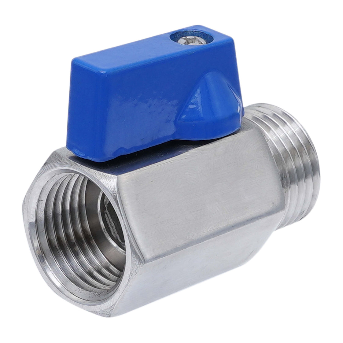 G 1/4'' M/F 2-Way Stainless Steel Mini Ball Valve 69 bar PTFE - TamesonPRO 1113-014-MF