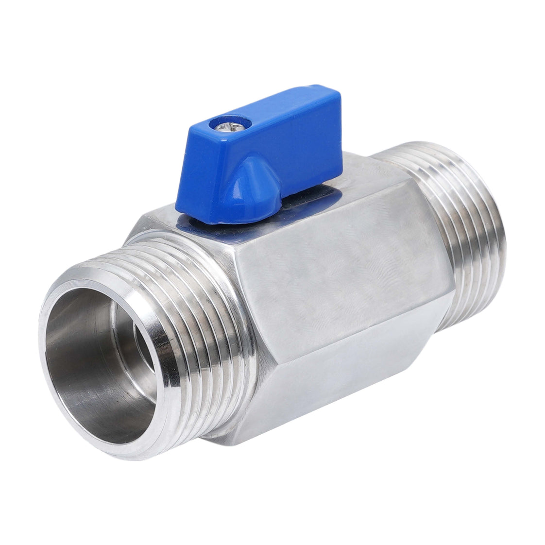 G 1/2'' M/M 2-Way Stainless Steel Mini Ball Valve 69 bar PTFE - TamesonPRO 1113-012-M
