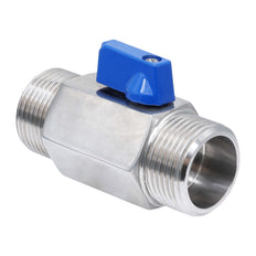 G 1'' M/M 2-Way Stainless Steel Mini Ball Valve 69 bar PTFE - TamesonPRO 1113-100-M