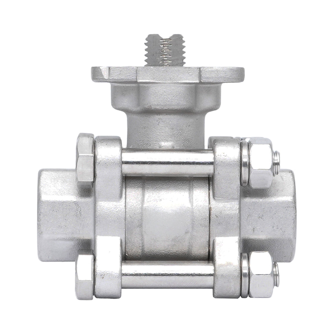 Rp 3/8'' 3-Piece 2-Way Stainless Steel Ball Valve 69 bar RTFE ISO-Top F03/F04 - TamesonPRO 1121-038