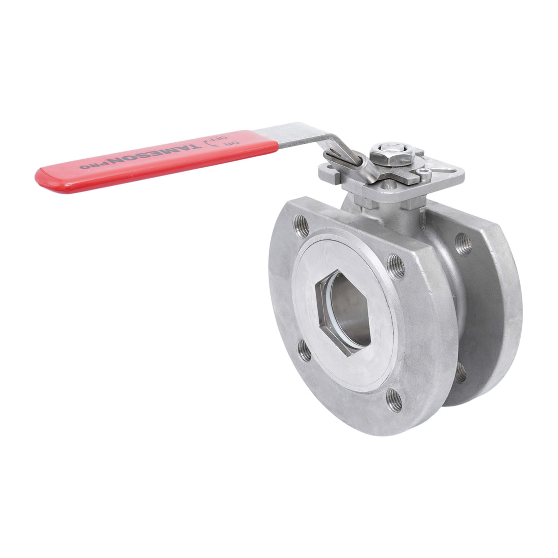 DN20 PN40 1-Piece 2-Way Stainless Steel Flanged Ball Valve PTFE ISO-Top F03 - TamesonPRO 1122-020