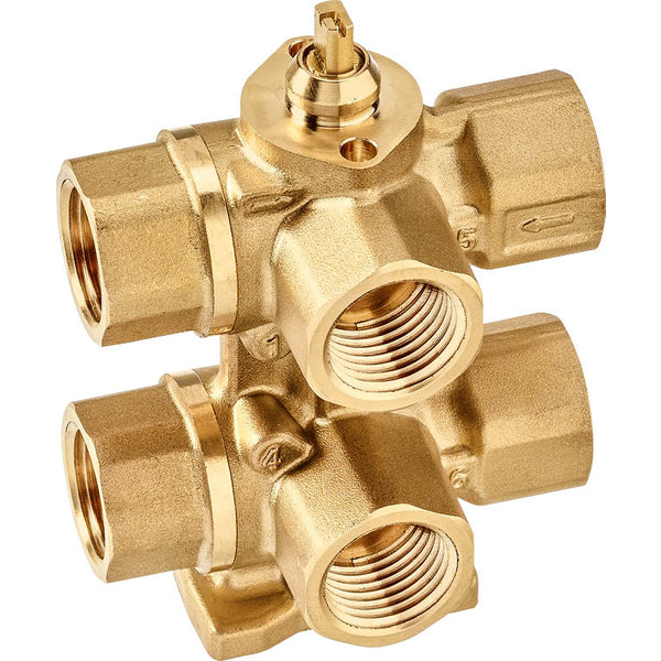 Belimo 6-Way Characterized Valve Rp1/2 Kvs0.63/0.25 24VAC/DC 75s BACnet/Modbus 1Nm IP40 R3015-P63-P25-B1/CQ24A-BAC