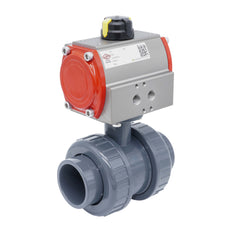50mm 2-Way PVC Pneumatic Ball Valve Spring Open
