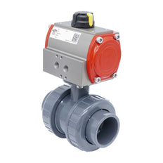 50mm 2-Way PVC Pneumatic Ball Valve Spring Open