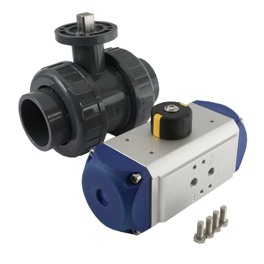 50mm 2-Way PVC Pneumatic Ball Valve Double Acting - VDL