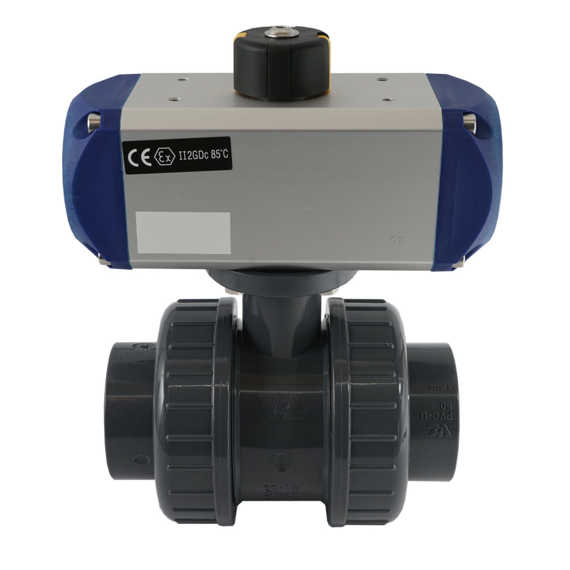50mm 2-Way PVC Pneumatic Ball Valve Spring Closed - VDL
