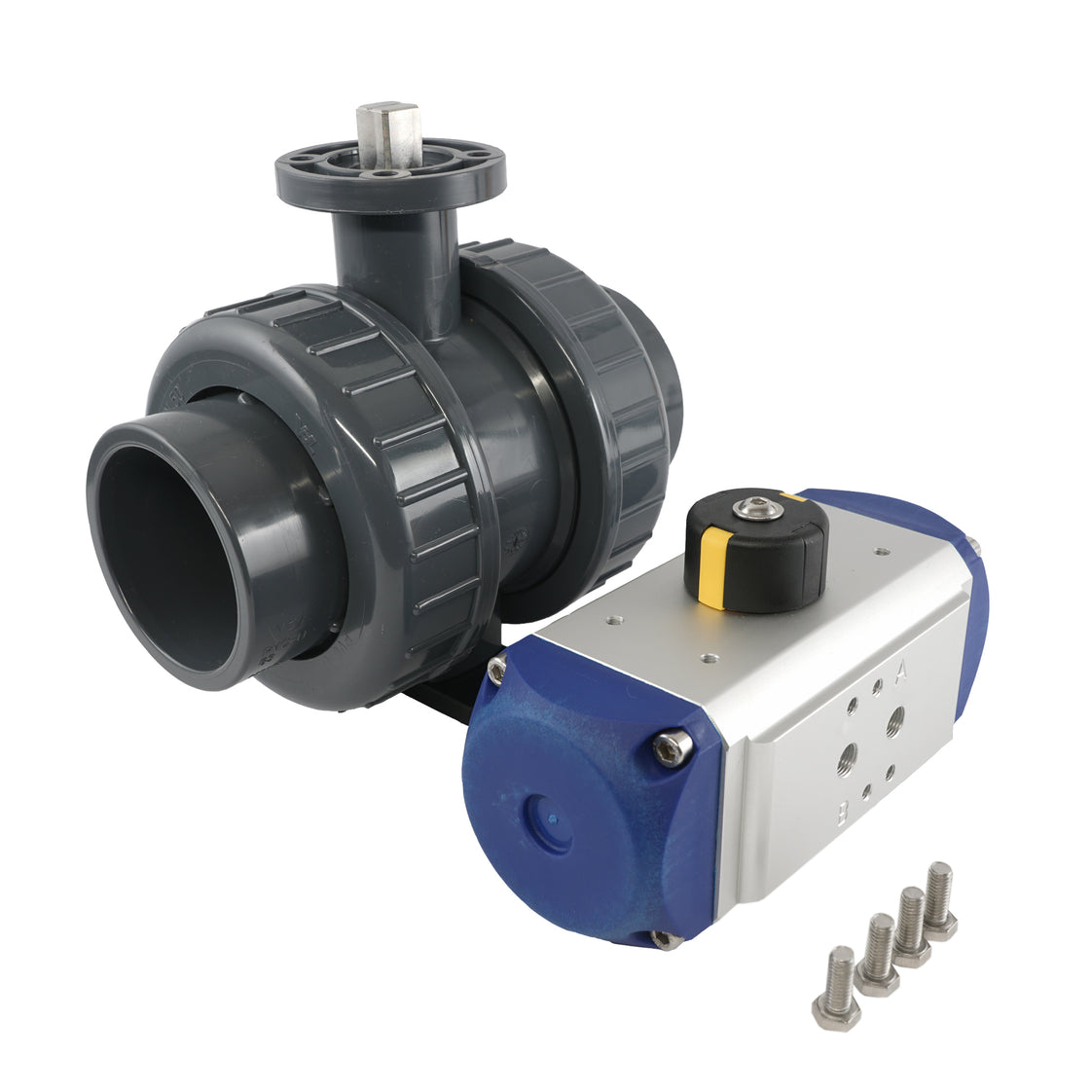 63mm 2-Way PVC Pneumatic Ball Valve Spring Open - VDL