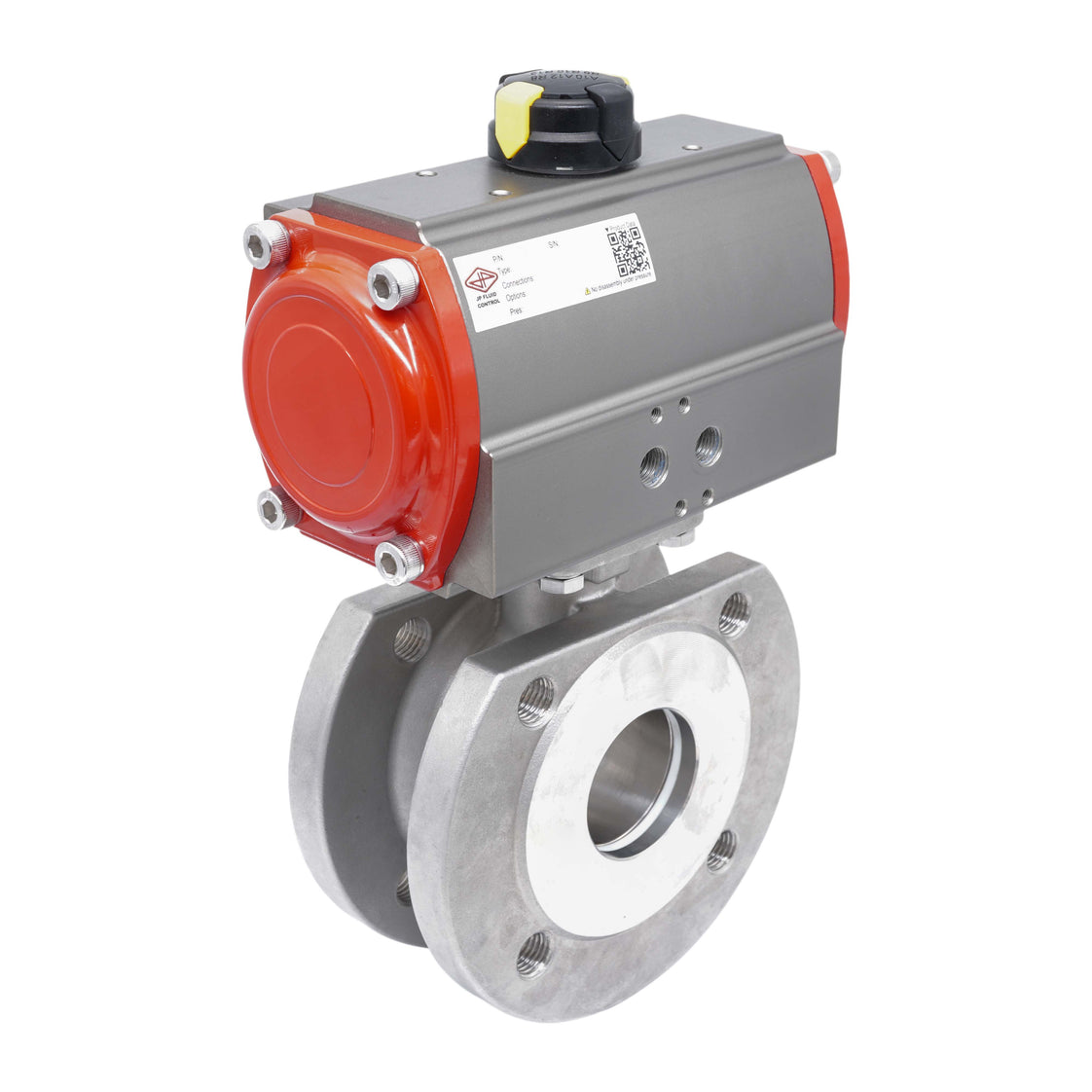 DN20 PN40 1-Piece 2-Way Pneumatic Stainless Steel Flanged Ball Valve Double-acting
