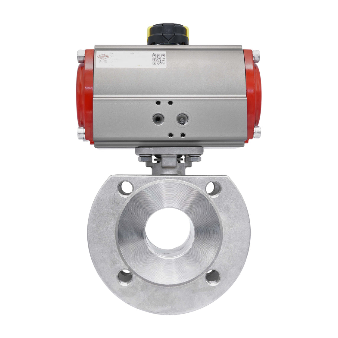 DN20 PN40 1-Piece 2-Way Pneumatic Stainless Steel Flanged Ball Valve Spring-closed