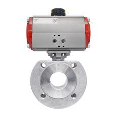 DN20 PN40 1-Piece 2-Way Pneumatic Stainless Steel Flanged Ball Valve Double-acting