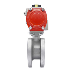 DN15 PN40 1-Piece 2-Way Pneumatic Stainless Steel Flanged Ball Valve Double-acting