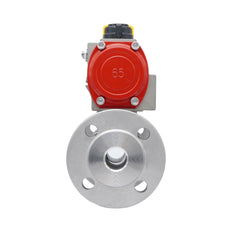 DN15 PN40 3-Piece 2-Way Pneumatic Stainless Steel Flanged Ball Valve Double-acting