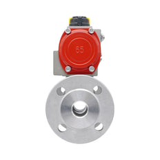 DN15 PN40 3-Piece 2-Way Pneumatic Stainless Steel Flanged Ball Valve Double-acting