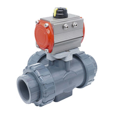 3-Way Pneumatic Ball Valve G2'' L-bore PVC Double Acting
