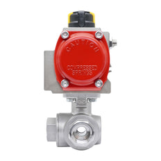 3-Way Pneumatic Ball Valve G1/2'' T-bore Stainless Steel Spring Opening
