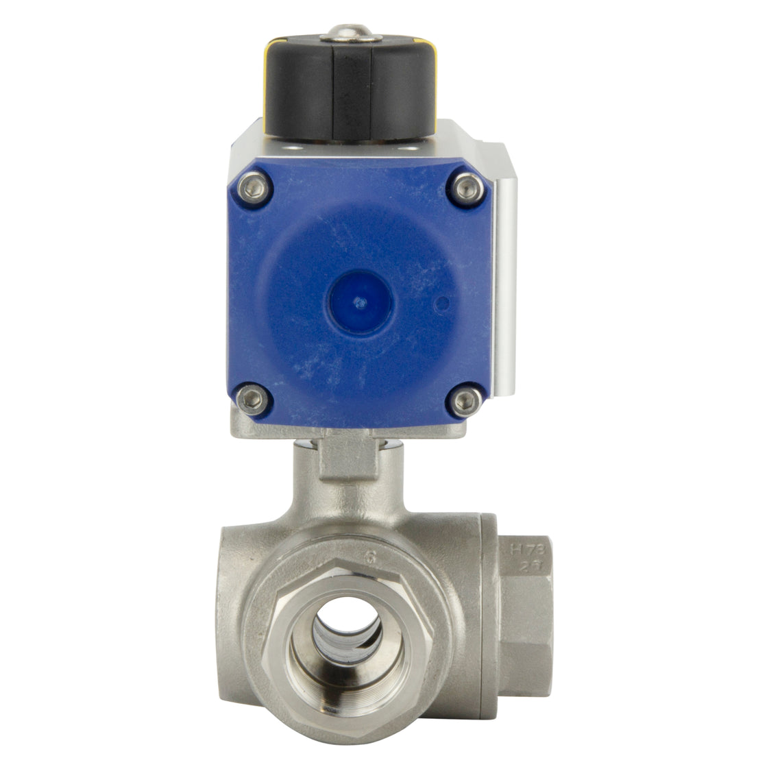 G1/4'' 3-Way T-port Stainless Steel Pneumatic Ball Valve Double Acting - BL3SA