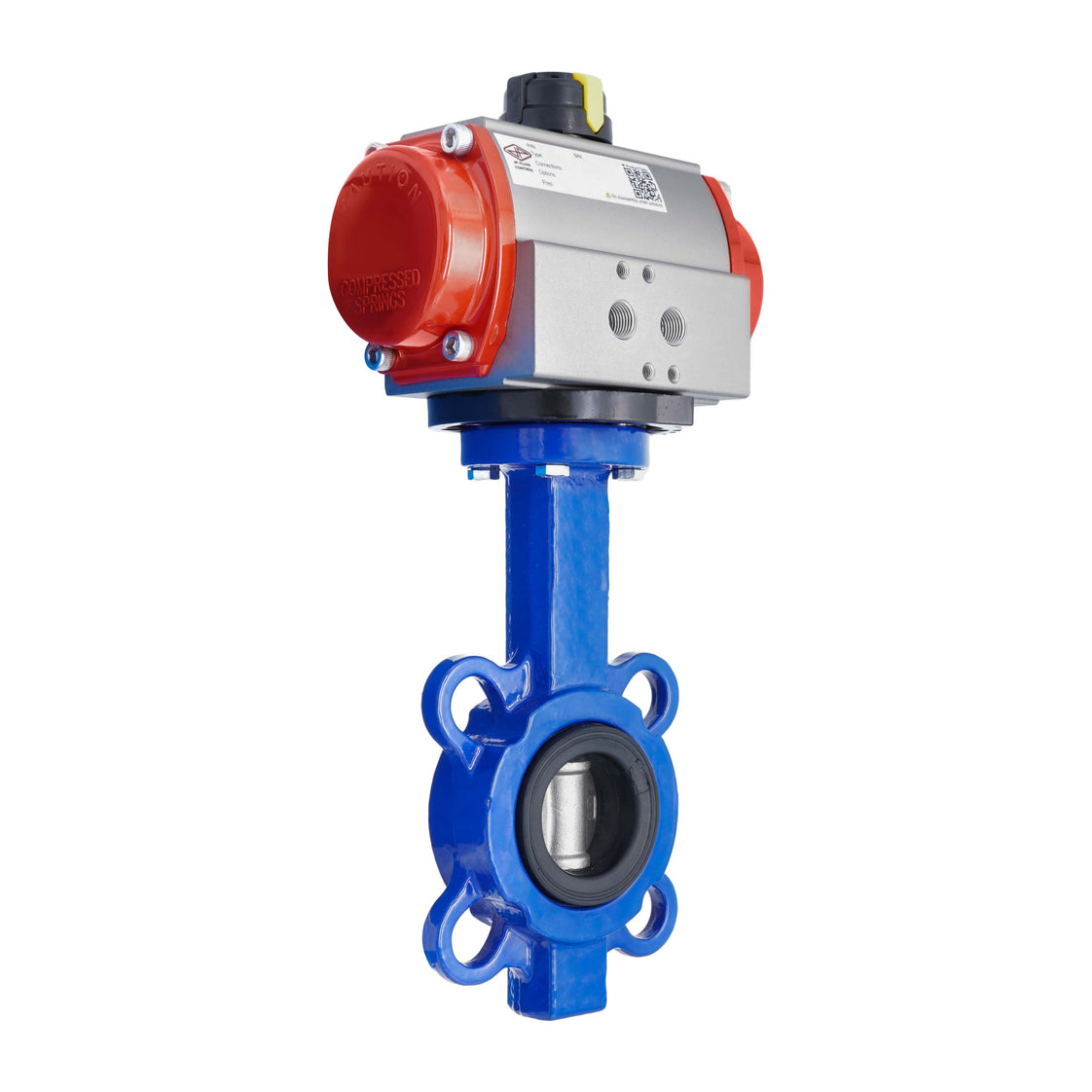 Pneumatic Butterfly Valve DN50 (2 inch) Wafer Cast Iron GGG 40 EPDM Spring Opening