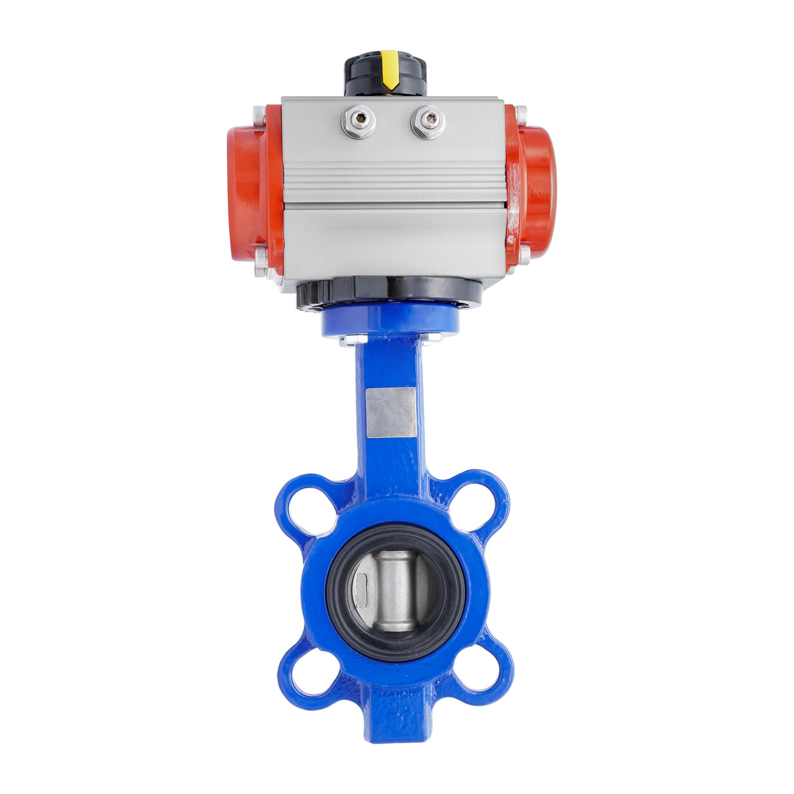 Pneumatic Butterfly Valve DN65 (2-1/2 inch) Wafer Cast Iron Stainless Steel EPDM Spring Opening
