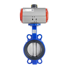 Pneumatic Butterfly Valve DN80 (3 inch) Wafer Cast Iron GGG 40 EPDM Spring Opening