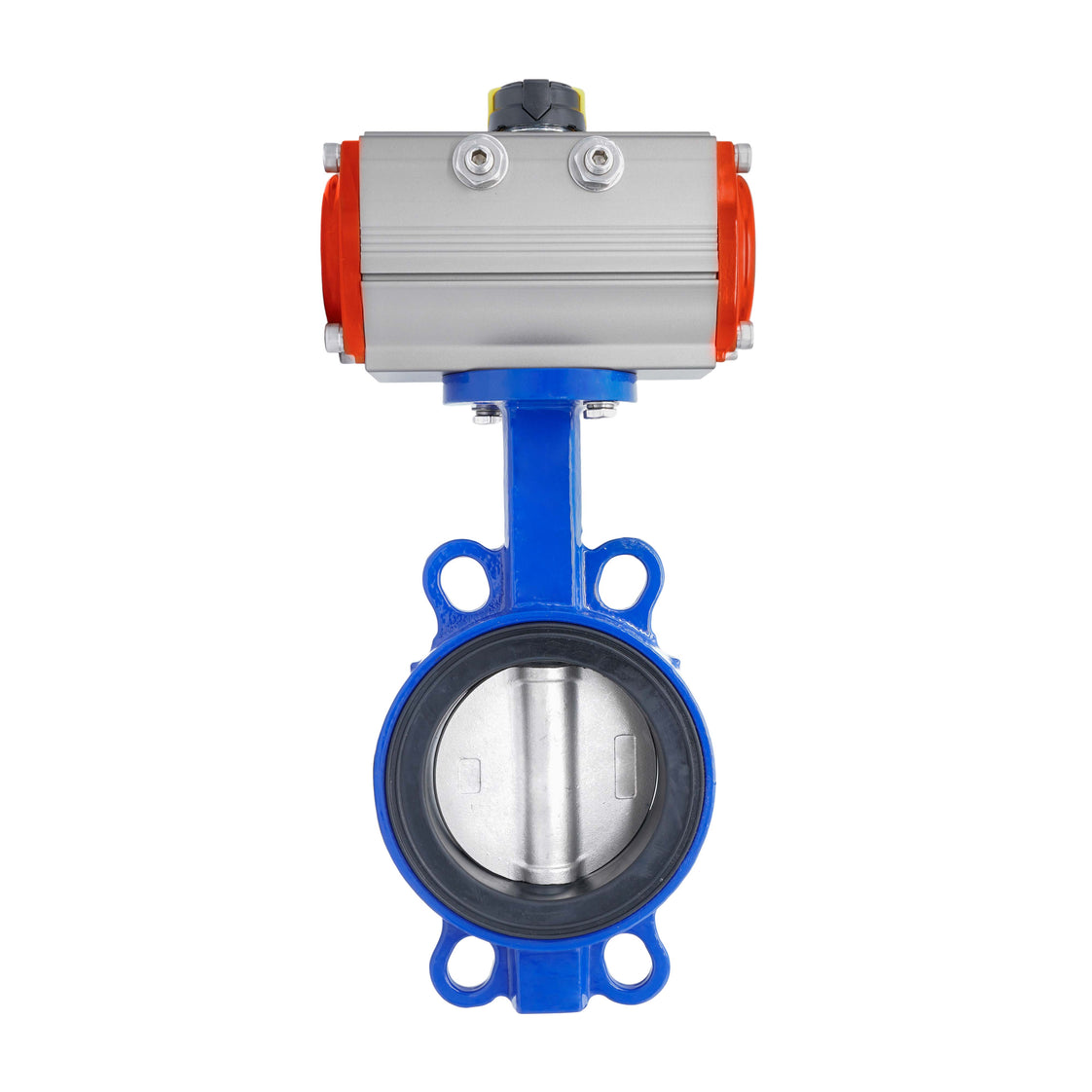 Pneumatic Butterfly Valve DN100 (4 inch) Wafer Cast Iron Stainless Steel EPDM Spring Opening