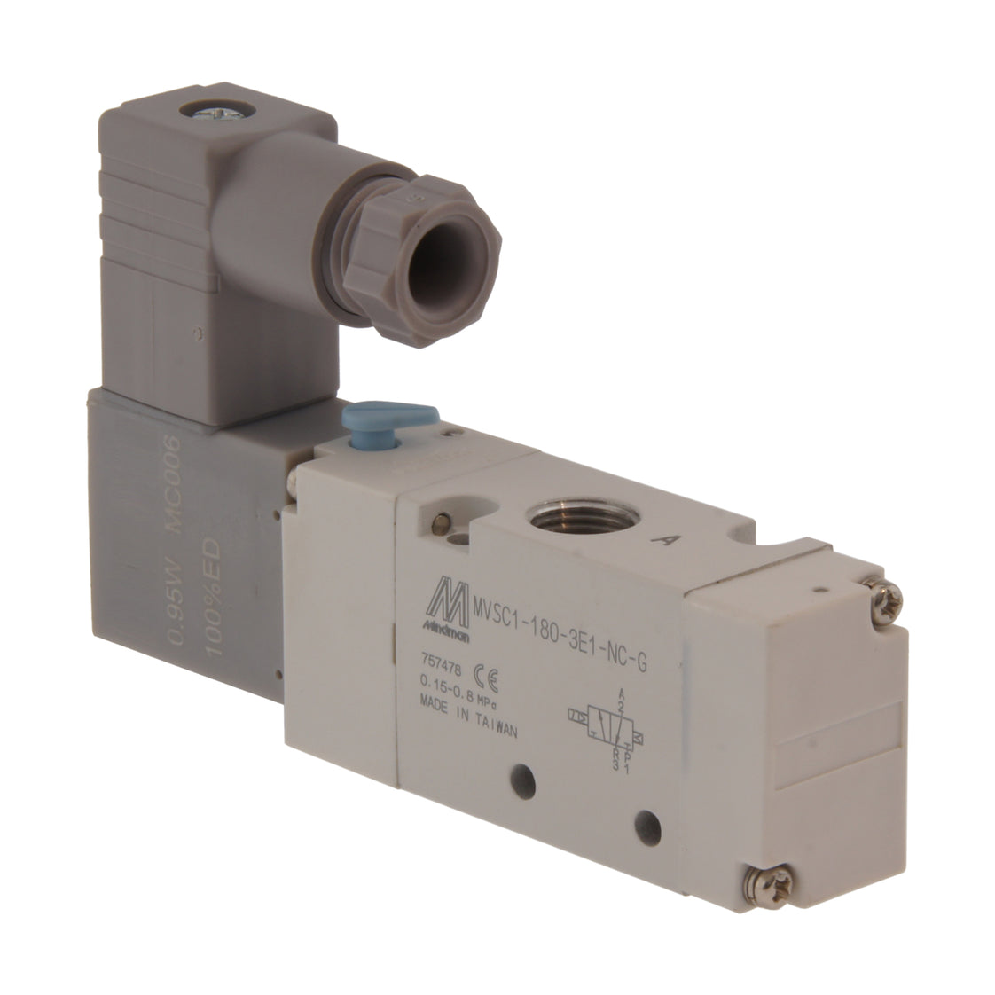 NPT 1/8'' 24V DC 3/2-Way NO Solenoid Valve 1.5-8bar MVSC1