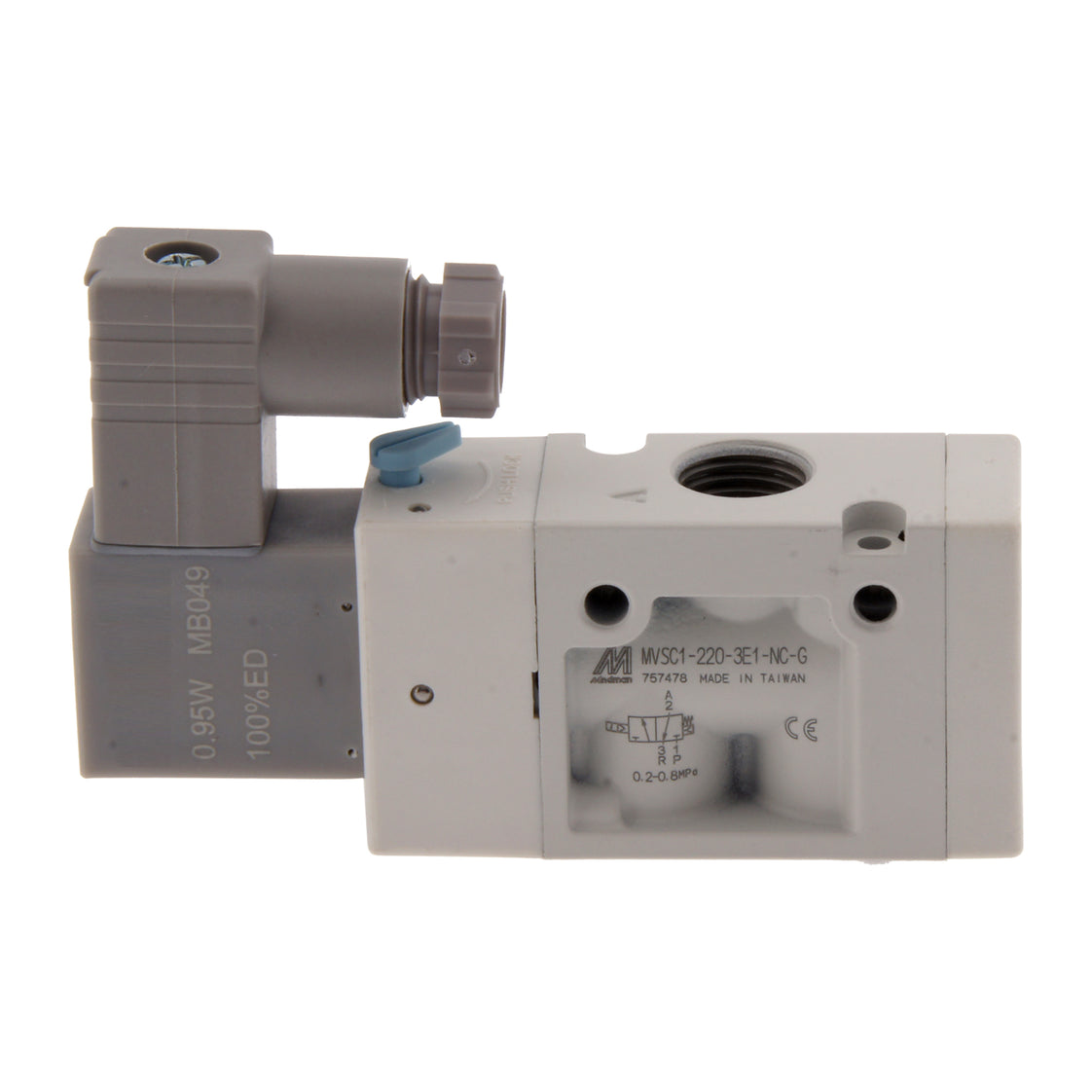 NPT 1/4'' 24V DC 3/2-Way NC Solenoid Valve 2-8bar MVSC1