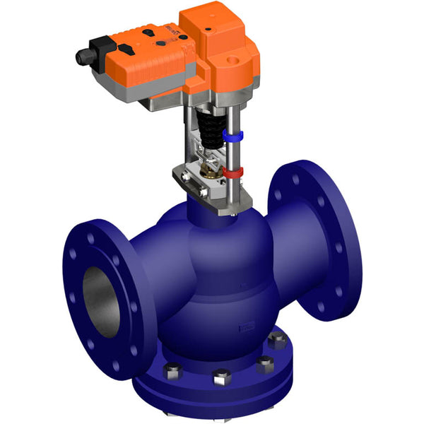 Belimo Globe Valve DN65 Flange 30mm Stroke Kvs63 24VAC/DC Fail-Safe 150s MP-Bus 0-10/2-10V 2000N IP54 H665N/AVK24A-MP-TPC