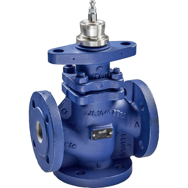Belimo 3-Way Globe Valve DN65 Flange 30mm Stroke Kvs63 100-240VAC Fail-Safe 150s 3-point 2000N IP54 H765S/AVK230A-3