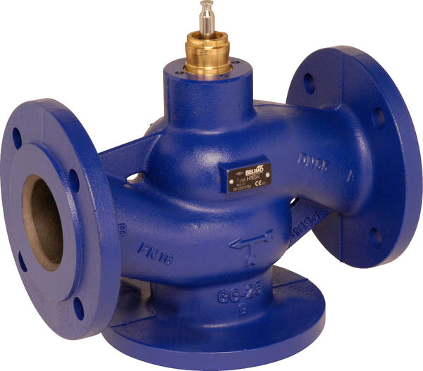 Belimo 3-Way Globe Valve DN100 Flange 30mm Stroke Kvs145 24VAC/DC 150s 2/3-point 2500N IP54 H7100R/EV24A-TPC