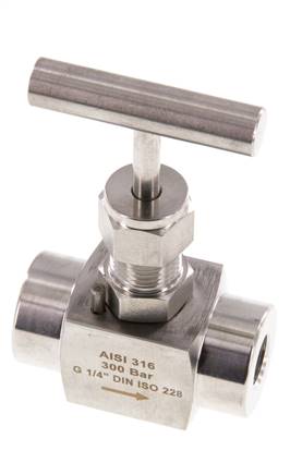 G1/4'' Stainless steel Needle Valve PTFE 300 bar - NLS