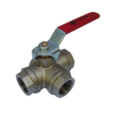 71 - G1-1/2'' 3-Way (T) Ball Valve F/F/F