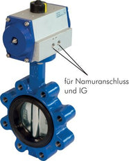 DN80 (3 inch) Lug Pneumatic Butterfly Valve GG25-GGG40 polyamide-coated-EPDM Spring Closed - BFLL