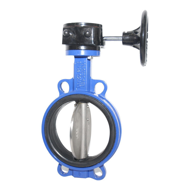 DN200 (8 inch) PN10 Wafer Butterfly Valve GG25-GGG40 polyamide-coated-EPDM (Handwheel)