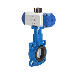 DN200 (8 inch) Wafer Pneumatic Butterfly Valve GGG40-Stainless Steel-EPDM Spring Closed - BFLW