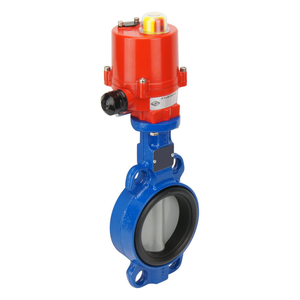 DN80 (3 inch) 12VAC Wafer Electric Butterfly Valve GG25-Stainless Steel-CSM (Hypalon) - BFLW
