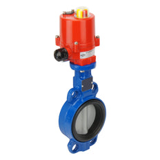 DN65 (2-1/2 inch) 24VDC Wafer Electric Butterfly Valve GG25-Stainless Steel-NBR - BFLW