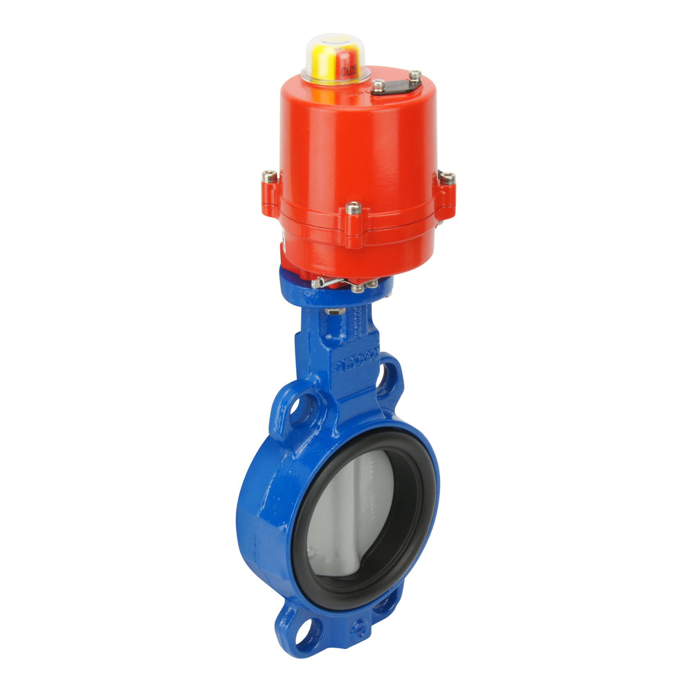 DN65 (2-1/2 inch) 230VAC Wafer Electric Butterfly Valve Stainless Steel-Stainless Steel-FKM - BFLW