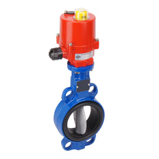 DN65 (2-1/2 inch) 230VAC Wafer Electric Butterfly Valve GGG40-Stainless Steel-NBR - BFLW