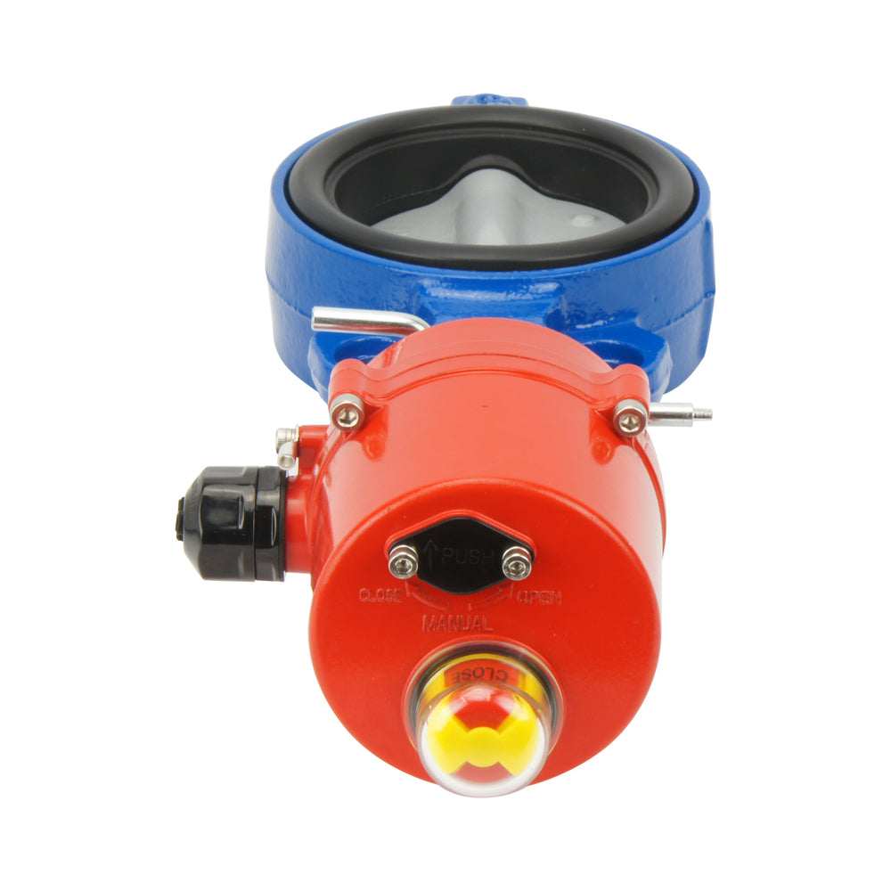 DN80 (3 inch) 24VAC Wafer Electric Butterfly Valve GGG40-Stainless Steel-FKM - BFLW